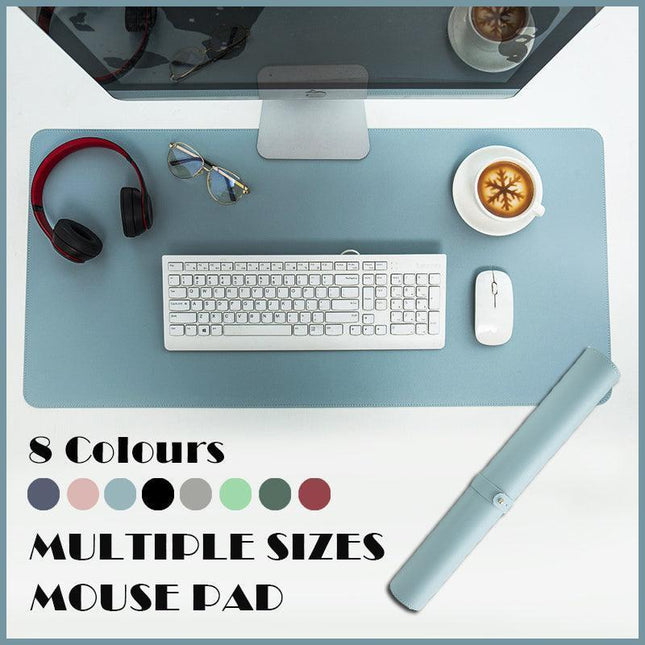 Large Leather Gaming Mouse Pad Waterproof Desk Keyboard Mat 120 x 60cm - Light Blue.