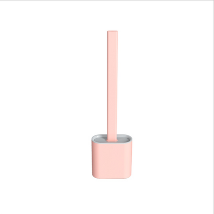 TPR Toilet Brush Set Silicone-Like Head with Holder Wall Mounted Detachable Handle - Blue * 1 Unit.