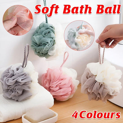 Bath Ball Mermaid Loofah Sponge Bath Puff Soft Ball Body Exfoliate Wash Shower - Pink.