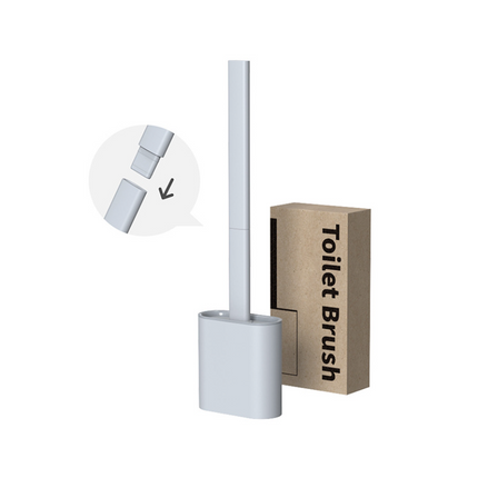 TPR Toilet Brush Set Silicone-Like Head with Holder Wall Mounted Detachable Handle - Green * 1 Unit.