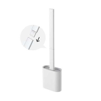 TPR Toilet Brush Set Silicone-Like Head with Holder Wall Mounted Detachable Handle - Green * 1 Unit.