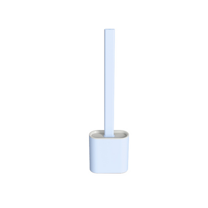 TPR Toilet Brush Set Silicone-Like Head with Holder Wall Mounted Detachable Handle - Green * 1 Unit.