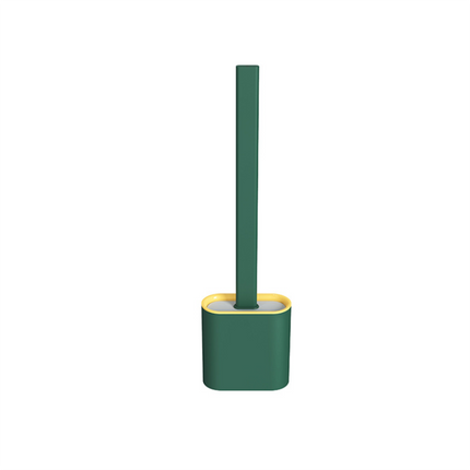 TPR Toilet Brush Set Silicone-Like Head with Holder Wall Mounted Detachable Handle - Green * 1 Unit.