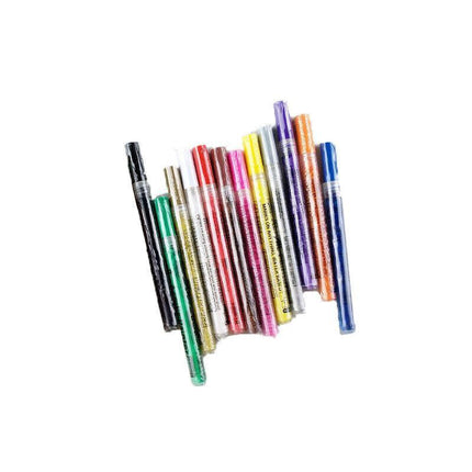 Flysea 12-80 Colours Acrylic Paint Pens Painting Stone Ceramic Glass Markers 0.7 - Gold*3+Silver*3 Set.