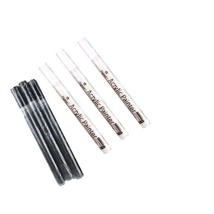 Flysea 12-80 Colours Acrylic Paint Pens Painting Stone Ceramic Glass Markers 0.7 - Gold*3+Silver*3 Set.