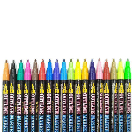 Flysea 12-80 Colours Acrylic Paint Pens Painting Stone Ceramic Glass Markers 0.7 - Gold*3+Silver*3 Set.