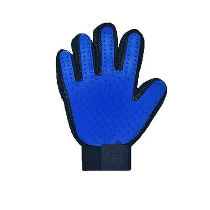 Pet Dog Cat Massage Hair Removal Grooming Comb Touch Cleaning Brush Magic Glove - Blue Right Hand.