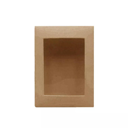 50PCS Kraft Paper Gift Boxes with PVC Window White Black Bakery Packaging Carton - XL.