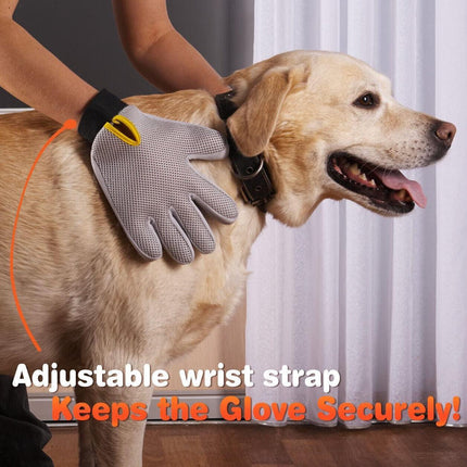 Pet Dog Cat Massage Hair Removal Grooming Comb Touch Cleaning Brush Magic Glove - Green Left Hand.