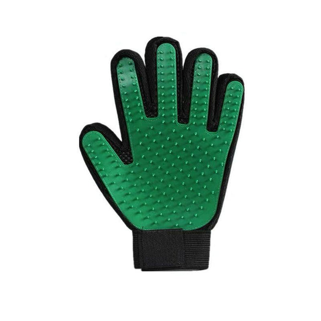 Pet Dog Cat Massage Hair Removal Grooming Comb Touch Cleaning Brush Magic Glove - Green Left Hand.