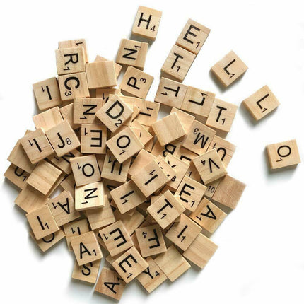 20X Wooden Alphabet Scrabble Tiles A-Z Letters and Numbers DIY Craft Game Pieces - Letter P 20pcs.
