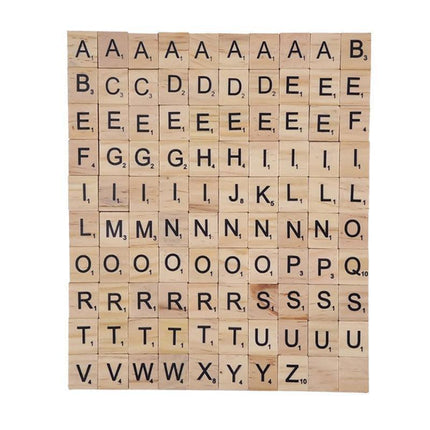 20X Wooden Alphabet Scrabble Tiles A-Z Letters and Numbers DIY Craft Game Pieces - Letter P 20pcs.
