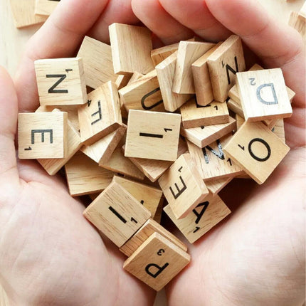 20X Wooden Alphabet Scrabble Tiles A-Z Letters and Numbers DIY Craft Game Pieces - Letter U 20pcs.