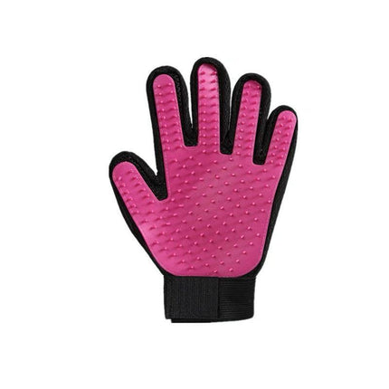 Pet Dog Cat Massage Hair Removal Grooming Comb Touch Cleaning Brush Magic Glove - Pink Right Hand.