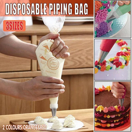 100-200Pcs Disposable Piping Bags For Cake Decor Icing Frosting Piping Nozzles - Red-Small *100 PCS.