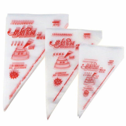 100-200Pcs Disposable Piping Bags For Cake Decor Icing Frosting Piping Nozzles - Red-Small *100 PCS.