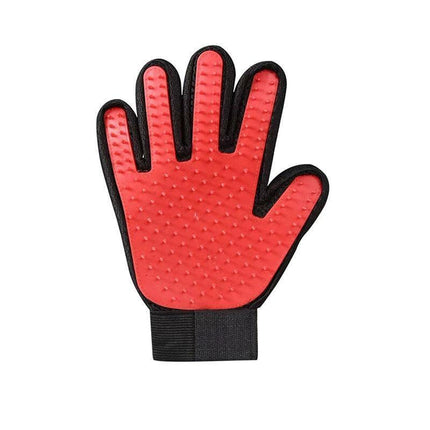 Pet Dog Cat Massage Hair Removal Grooming Comb Touch Cleaning Brush Magic Glove - Red Right Hand.