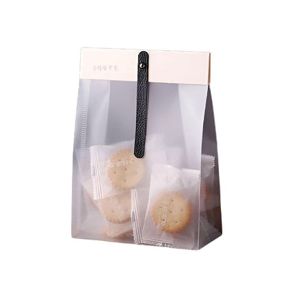 50pcs Transparent Snack Bags Biscuit Candy Bags Resealable Food Packaging - Red.