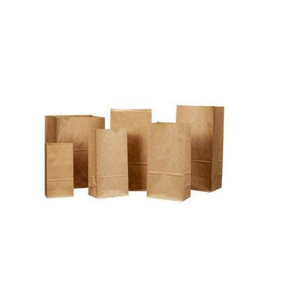 Brown Kraft Paper Bags Take Away Food Lolly Grocery Buffet Craft Gift Market Bag - 12X 7 X 21.5CM.