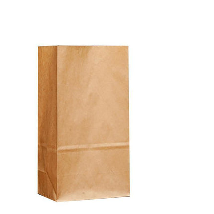 Brown Kraft Paper Bags Take Away Food Lolly Grocery Buffet Craft Gift Market Bag - 12X 7 X 21.5CM.