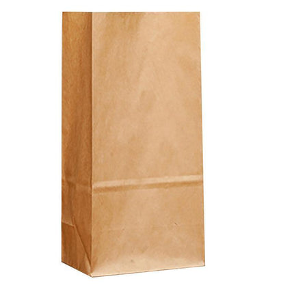 Brown Kraft Paper Bags Take Away Food Lolly Grocery Buffet Craft Gift Market Bag - 12X 7 X 21.5CM.