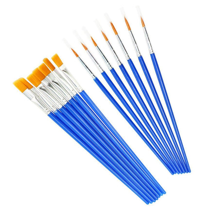 50/100PCS Plastic Flat Tip Hook Line Brushes for DIY Ceramics and Watercolor Painting - 100PCS Mixed.