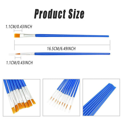 50/100PCS Plastic Flat Tip Hook Line Brushes for DIY Ceramics and Watercolor Painting - 100PCS Mixed.