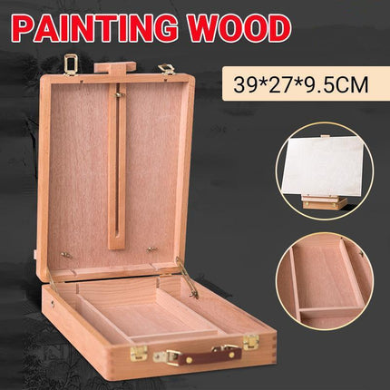 Portable Folding Easel Art Drawing Painting Wood Table Desktop Box Board.