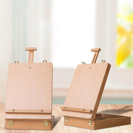 Portable Folding Easel Art Drawing Painting Wood Table Desktop Box Board.