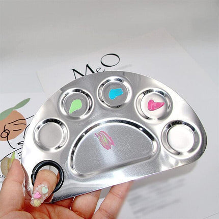 Stainless Steel Cosmetic Face Makeup Palette Spatula Foundation Mixing Tool - Semicircle.