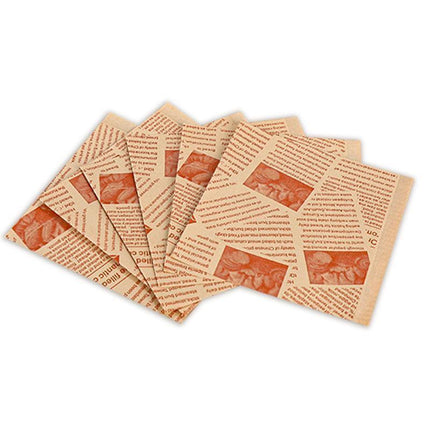 200PCS Vintage Newspaper Print Kraft Paper Bags Eco-Friendly Food Packaging - Paper-17*18cm-200PCS.