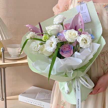 Embossed Paper Convex Flower Wrapping Paper for Floral Shop and Flower Wrapping - White.
