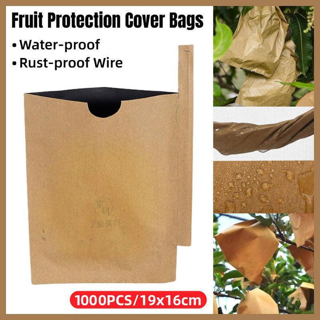 Paper Fruit Bags 100pcs Protective Bagging for Orchard Garden Harvest Storage.