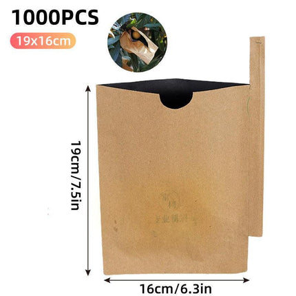 Paper Fruit Bags 100pcs Protective Bagging for Orchard Garden Harvest Storage.