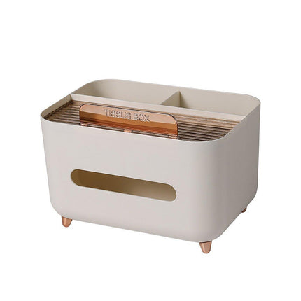 Tissue Box Dispenser Storage Box Napkin Case Remote Control Box Multi-Function - White.