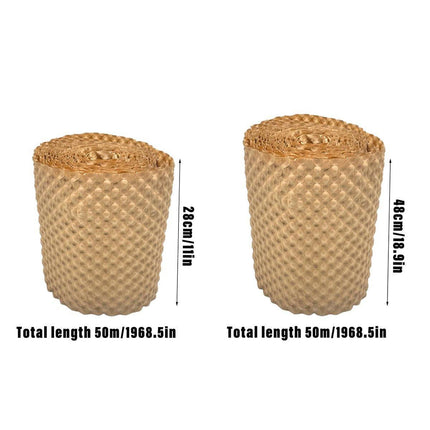 Cowhide Pressure Bubble Paper Roll Shock Absorbing Biodegradable Cushioning Wrap - 28x50m.