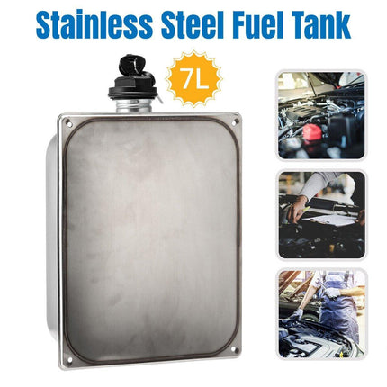 7L Stainless Steel Auxiliary Fuel Tank for Diesel Air Parking Heater with Lock.