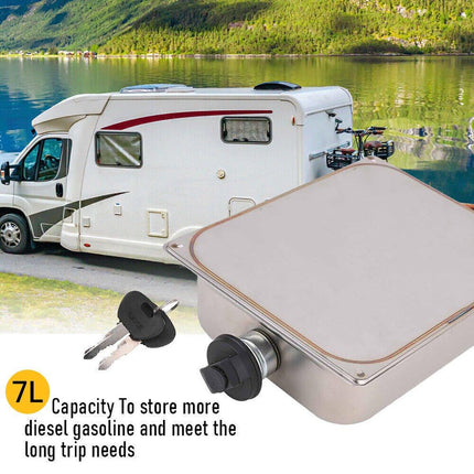 7L Stainless Steel Auxiliary Fuel Tank for Diesel Air Parking Heater with Lock.