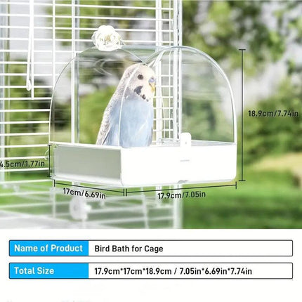 3in1 Parrot Bath Basin Bird Bathtub Cage or Accessory Pet Bird Feeder Water Bowl - Bathroom.