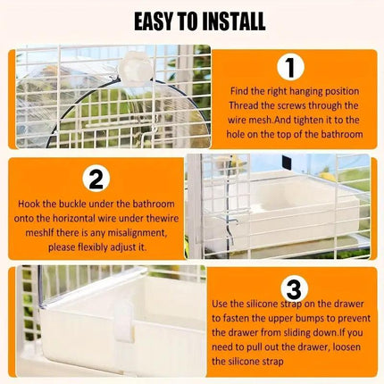 3in1 Parrot Bath Basin Bird Bathtub Cage or Accessory Pet Bird Feeder Water Bowl - Bathroom.