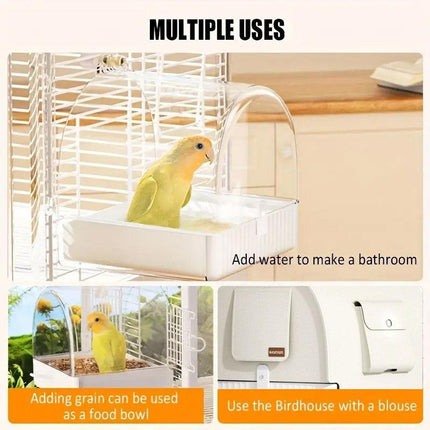 3in1 Parrot Bath Basin Bird Bathtub Cage or Accessory Pet Bird Feeder Water Bowl - Bathroom.