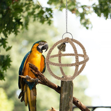 Interactive Parrot Toys Nibbling Balls Hoop Swing Bird Chew Play Activity.