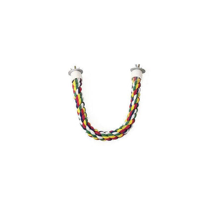 Parrot Rope Perch Colourful Bird Cage Toy Cotton Bungee Swing for Pet Birds - 60CM.