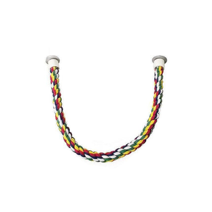 Parrot Rope Perch Colourful Bird Cage Toy Cotton Bungee Swing for Pet Birds - 80CM.