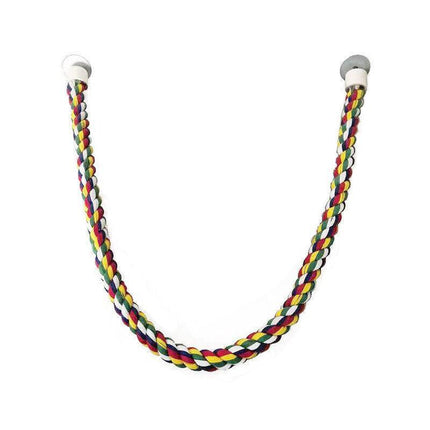 Parrot Rope Perch Colourful Bird Cage Toy Cotton Bungee Swing for Pet Birds - 80CM.