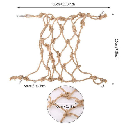 Hanging Climbing Net for Birds and Small Pets Cotton or Hemp Rope Cage Hammock - Cotton Rope.
