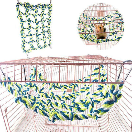 Hanging Climbing Net for Birds and Small Pets Cotton or Hemp Rope Cage Hammock - Hemp Rope.
