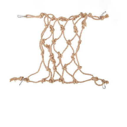Hanging Climbing Net for Birds and Small Pets Cotton or Hemp Rope Cage Hammock - Hemp Rope.