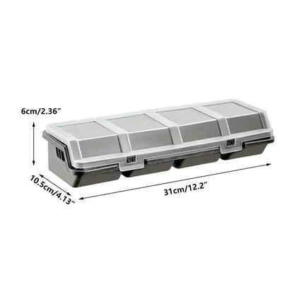 Plastic Screw Parts Storage Box Small Hardware Organizer Case with Four Grids.