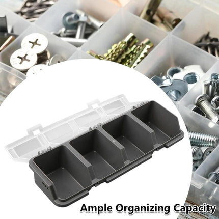 Plastic Screw Parts Storage Box Small Hardware Organizer Case with Four Grids.